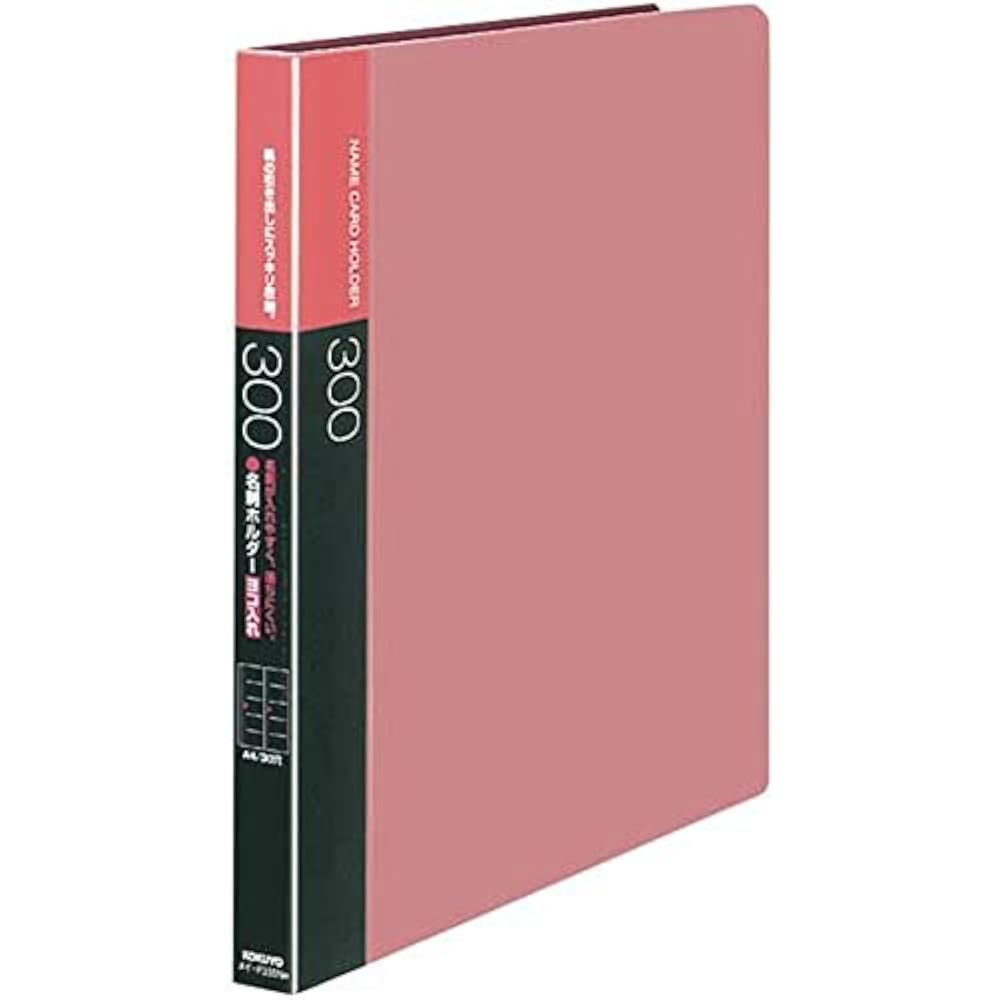 Kokuyo File Name Card Holder, Refill Type, A4, Pink, 30 Holes, 300 People, Horizontal Entry, Mei-...