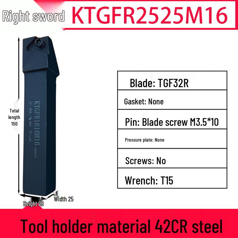 CNC Clamp-Type Vertical Mount Retaining Ring Groove Tool Holder with Kyocera Turning Inserts
