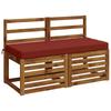 Bench Cushion SOEST 100percent  Polyester Red 120 X 50 X 8 Cm