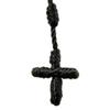 Handgefertigter geknoteter Rosenkranz mit Kreuz-Anhänger Rotes Seil Rosenkranz-Halskette Kordel, Schwarzer Faden Rosenkranz Katholisch & Spirituell Gebetsgeschenk