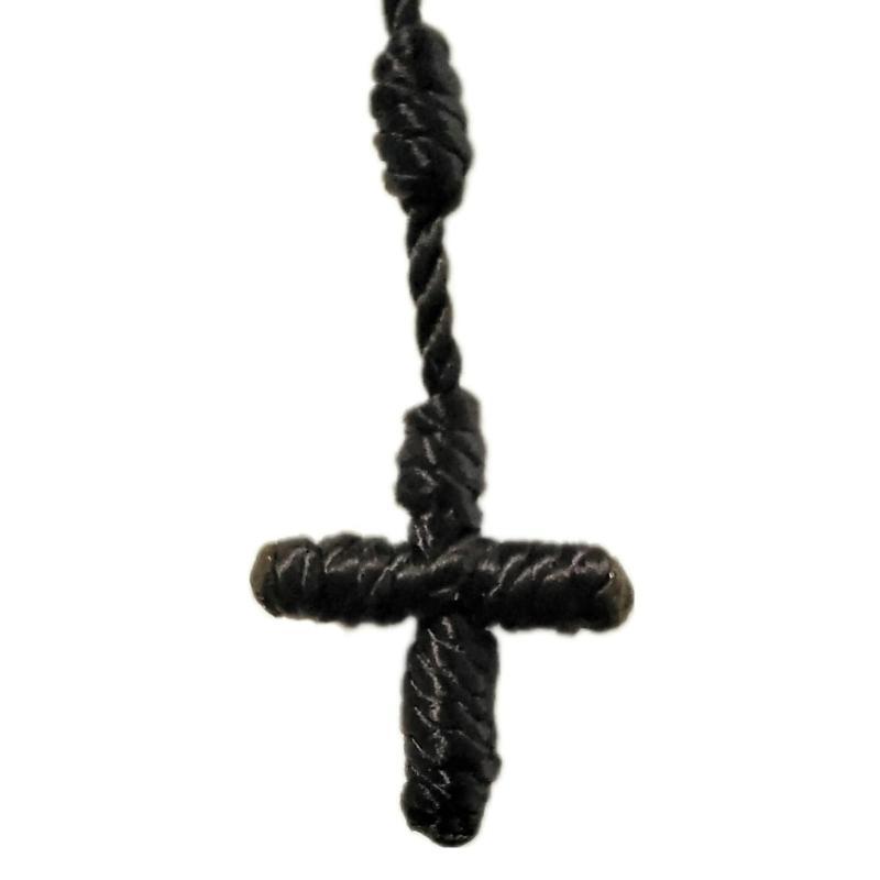 Handgefertigter geknoteter Rosenkranz mit Kreuz-Anhänger Rotes Seil Rosenkranz-Halskette Kordel, Schwarzer Faden Rosenkranz Katholisch & Spirituell Gebetsgeschenk