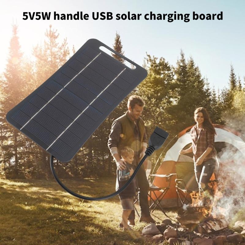 Sturdy Crystallines Silicon Materials 5W 5V Small Solars USB Charging for Sustainable Power Outdoor Excursions