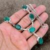 Green Jade Gemstone Handmade 925 Sterling Silver Jewelry Necklace 18" KKG-404