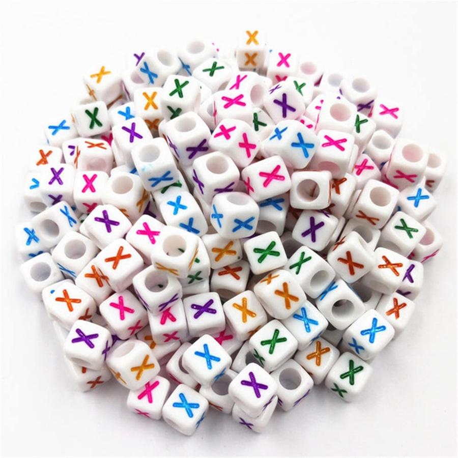 Acrylic Beads 100 Pcs/lot Letter Bead Jewelry Finding For DIY Necklace Bracelet Fashion Wholesale New 6mm High-quality