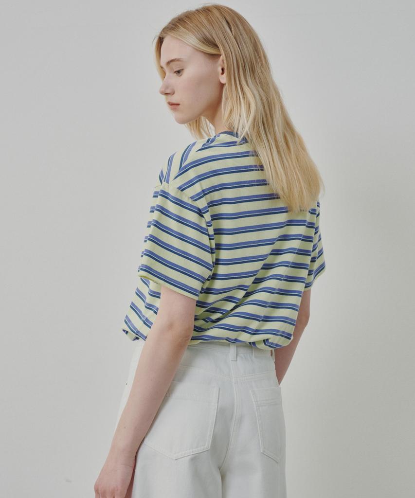Ollibeudeollibeu Multi-Stripe Logo Embroidered T-Shirt Oe6Me4620