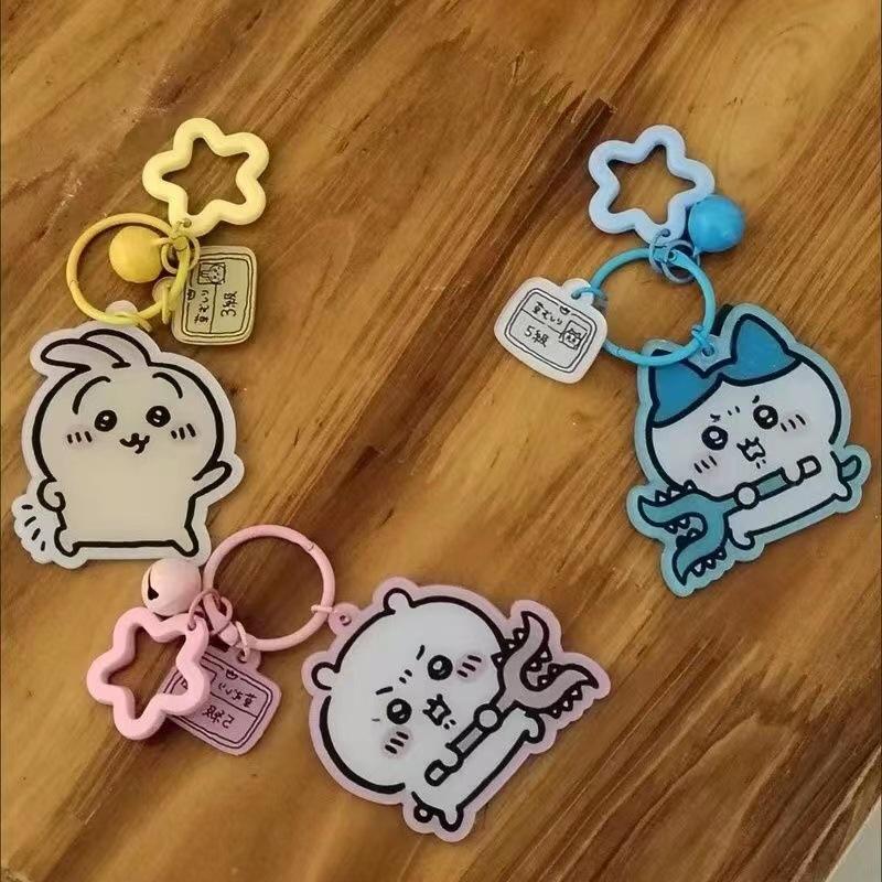 3 Piezas/juego Llaveros Kawaii Anime Chiikawa Dibujos Animados Hachiware Usagi Chiikawa Llavero de Acrílico Colgante Mochila Regalos Creativos