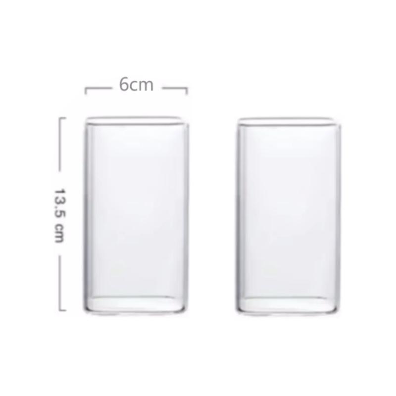 2 BUC Cană Pătrată de Sticlă Cană de Cafea Rezistentă la Căldură Căni de Apă Sticlă Transparentă Cană de Ceai pentru Băut Lapte Bere Ceai Suc Vin