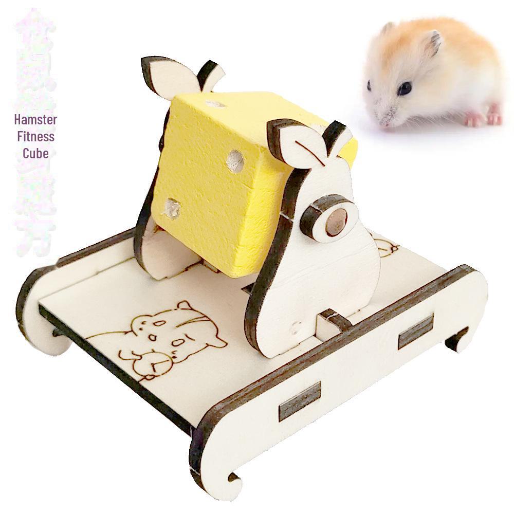 Hamster Fitness Wheel & Frisbee Toy with Stand for Small Pets