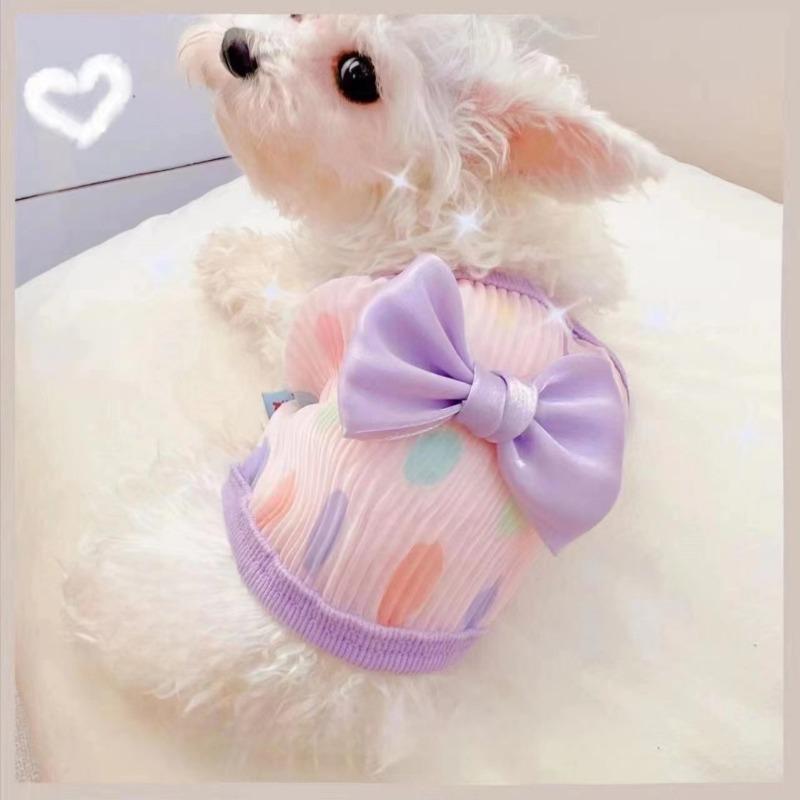 Chiffon sling vest, pet dog puppy summer cool sling vest breathable than bear teddy clothes