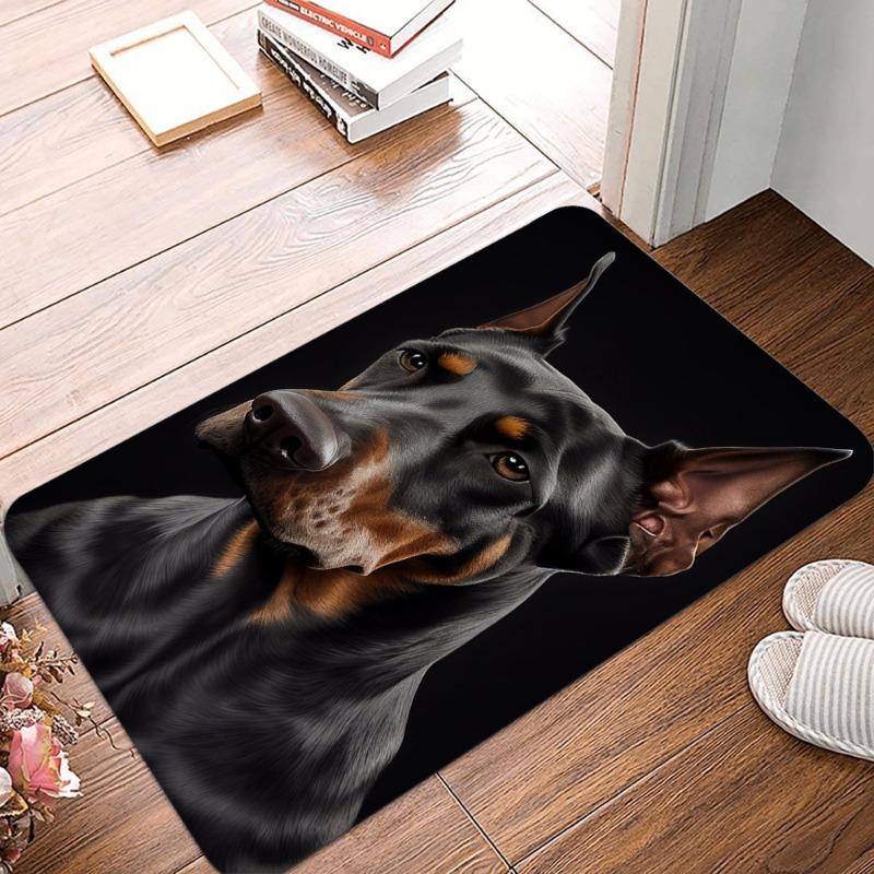 Doberman Printing Non-Slip Small Rug Waterproof Easy To Clean Floor Mat for Indoor Outdoor Use Durable Home Decor Fashion Beauty
