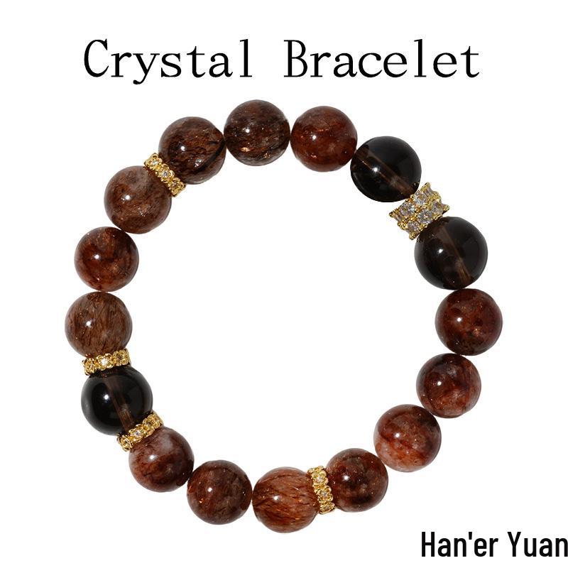 Han Qian er Super Seven Crystal Wealth-Attracting Versatile Bracelet ZB0037 темно-коричневого