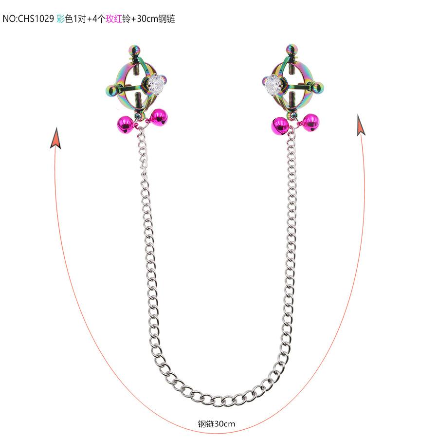 Nipple Clamp Sexy Chain with Diamond Crystal Decoration Adult Supplies Couple Passion Sex Tools Alternative Climax Bed