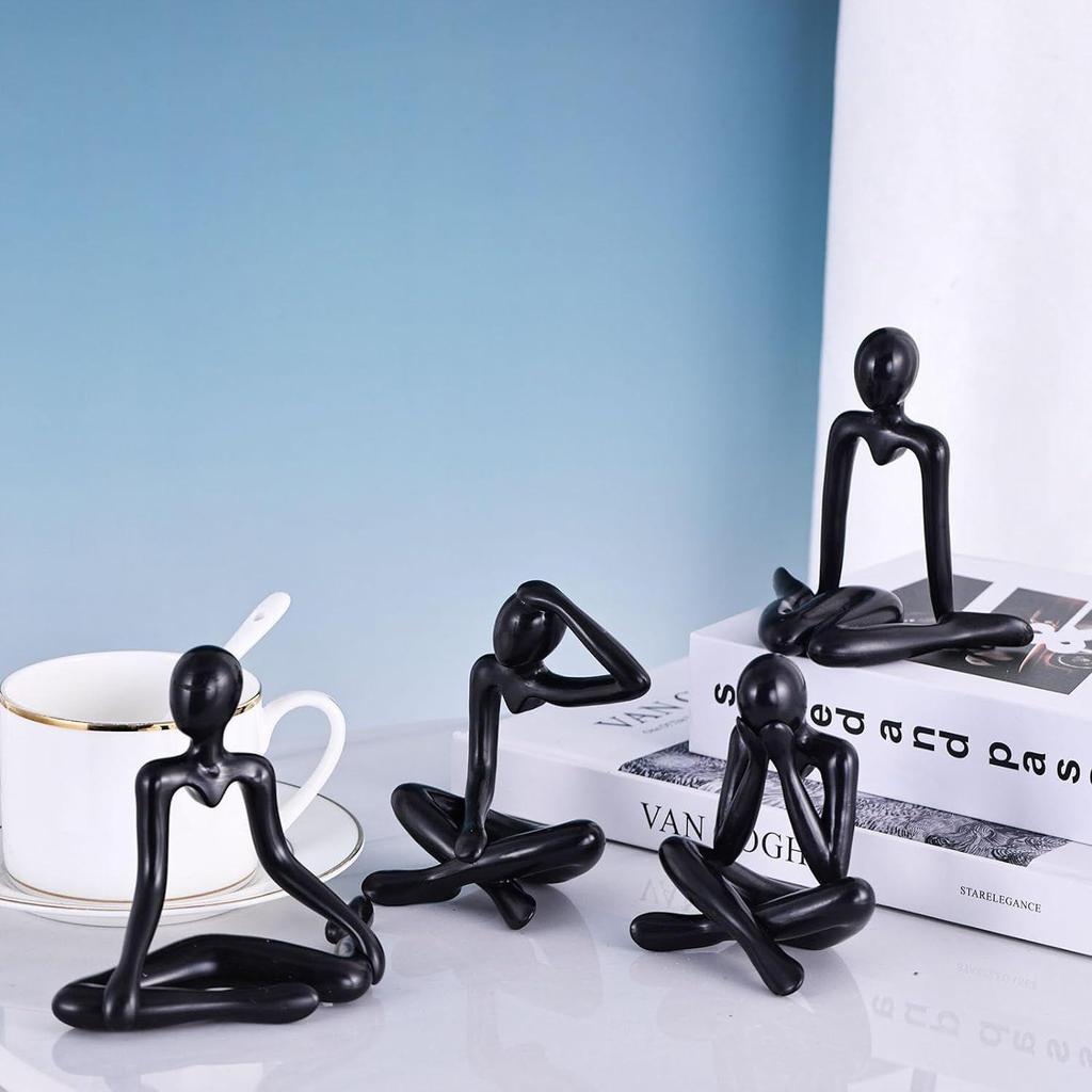 4pcs Decorative Abstract Thinker Men Statue Showpiece Set | Home Decor Items