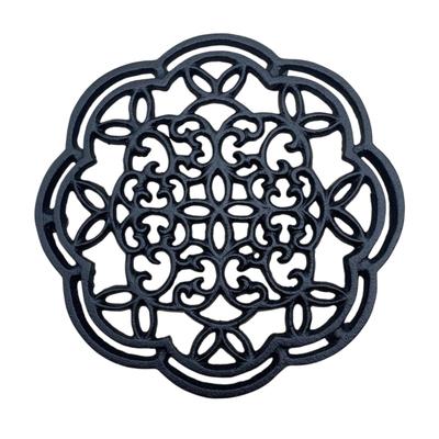 Pegador de Panela de Ferro Fundido Lunari, Antiderrapante, Resistente ao Calor, Estilo Antigo, Acessórios de Cozinha de Ferro Fundido, Estilo Nórdico, Design de Flores