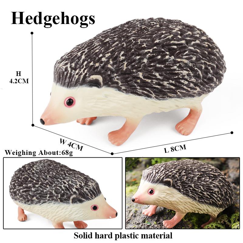 Oenux Simulation Wild Jungle Forest Animals Hedgehog Model Action Figures Cake Topper Party Favor Cute Education Kid Toy Gift