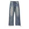 Vintage-Waschung Schlagjeans für Herren, Retro Weite Bootcut Denim-Hosen