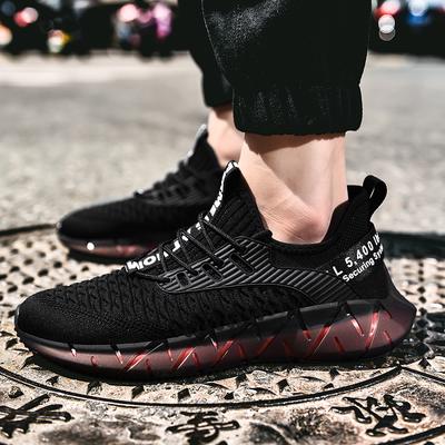 2025 New Lightweight Breathable Flying Woven Coconut Shoes Student Fitness Running Shoes Male Popcorn Soft Sole Sports Shoes