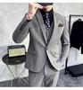 Men's Striped Slim Fit Plus Size Business Casual Suit Set SJT9961-P285