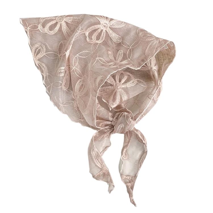 Soft Triangular Lace Scarf For Women Summer Fashion Essential Breathable Fabric & Portable Fold Feature