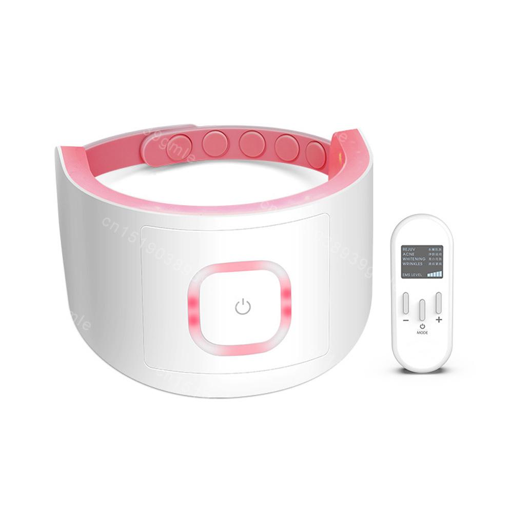 

Аппарат для красоты шеи Антивозрастной Отбеливающий Омолаживающий Удаление двойного подбородка EMS Подтяжка лица 3-цветный фотонный Теплый массажер для шеи