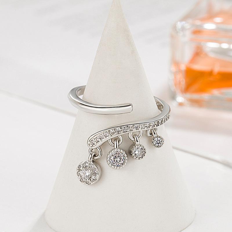 Trendy závěsné prsteny s notovým vzorem se zirkonovým otevíracím prstenem Micro Pave Dárky pro šperky