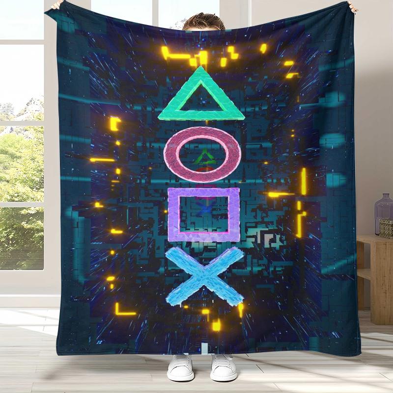Cartoon Spiel Gamer Zone Controller Logo Flanelldecke, Ultra Weiche Warme Plüschdecke für Zuhause Schlafzimmer Bett Sofa Abdeckung Picknick Geschenk
