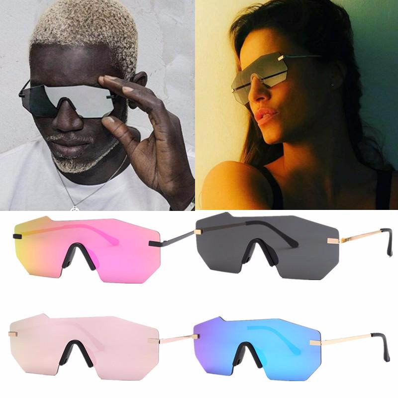rimless reflective sunglasses