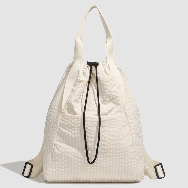 Schoolbag Lightweight Backpack Autumn New 1011 Drawstring Bundle Mouth Bag Travel Bag College Student School Bag Leisure Trend Backpack