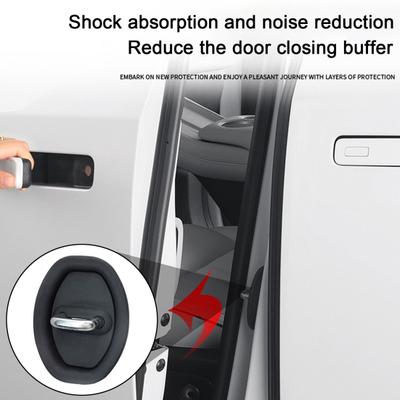 4 Stuks Siliconen Beschermhoes voor Autodeurklink Universeel Schokabsorberend Deurslotbeschermer Anti-Roest Deurslotbescherming voor Voertuigslotcilinder