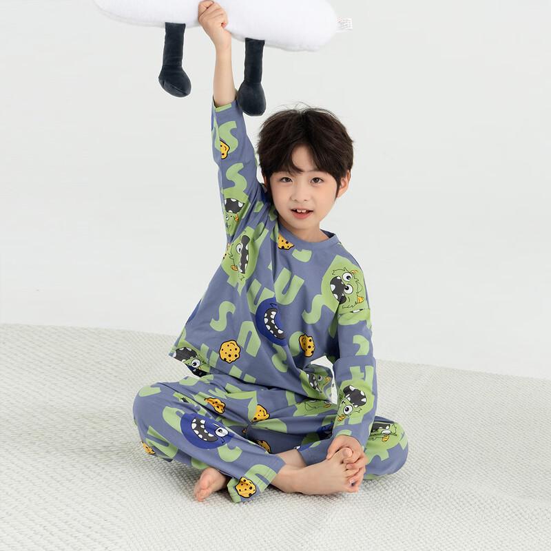 Duoduo Home Boys  Little Monster Print Cotton Pajama Set 110