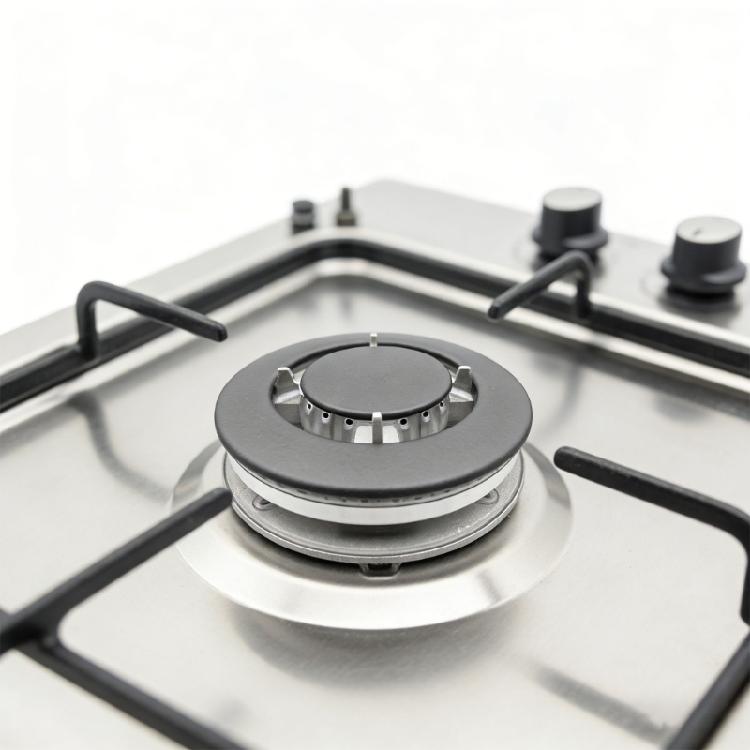 Cooktop Burners Head Set with Divider and Base Efficient Combustion Metal Construction Stable Design for Home Kitchens