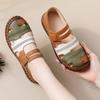 Neueste Gladiator Sommer Sandalen Damen Damen Echte Sandalen Damen Patchwork Riemen Rutschfeste Flache Schuhe