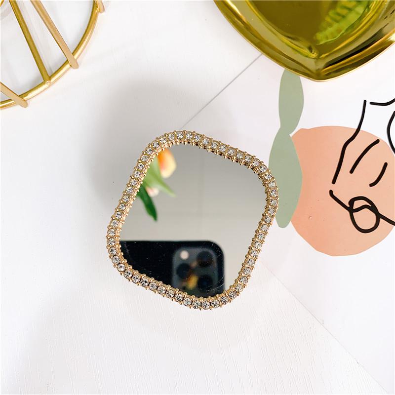 Wind-Inlaid Diamond Love Mirror Airbag Bracket, Paste-Type Telescopic Mobile Phone Bracket, Desktop Lazy Bracket