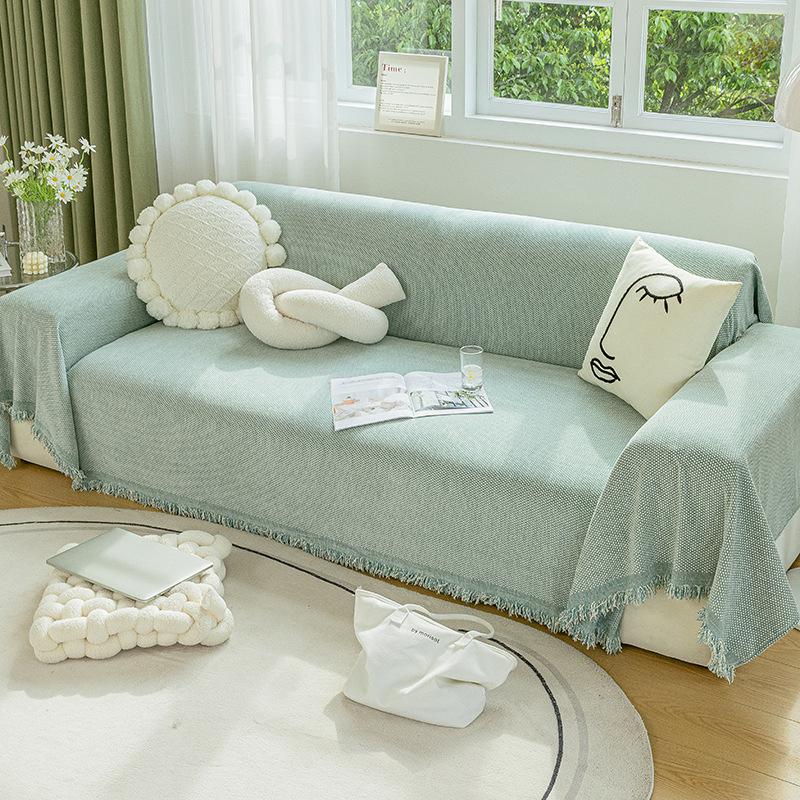 Chenille Cream Sofa Cover Towel Four Seasons Universal Simple Sofa Cover Cover Anti-Scratching Cloth Cushion Dust Cover