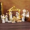 Christmas Manger Nativity Set Resin Christmas Nativity Scene Figurine Seasonal Decor For Room Apartment School Bedroom Dormitory