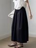 Women's French Style White Midi Skirt, High Waist, Petite A-Line Umbrella Design, Summer 2025 Collection.