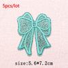 5Pcs/Lot Glitter Butterfly Bow Iron on Patches - Embroidered Patches on Clothes Bags Hats Jackets Decor