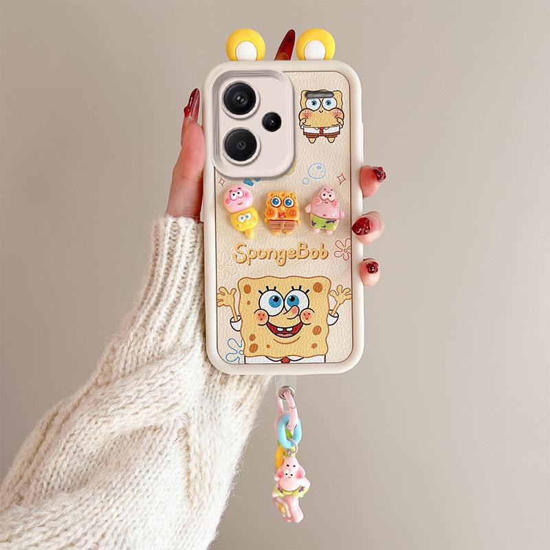 KEYSION Cute Ear 3D Cartoon Case for Redmi Note 13 Pro+ 5G with Bracelet Silicone Shockproof Phone Cover for Redmi Note 13 Pro+ 5G