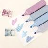4 Pcs/Set Pastel Clear Color Oblique Head Highlighter Pen Cute Rose And Moon Art Drawing Pen For Students Supplies Stationery