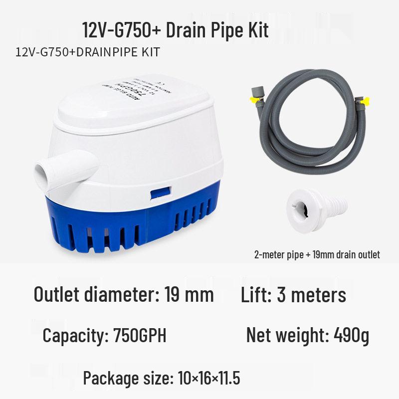 12V Automatische Marine-Bilgenpumpe - Kompakte Tauchwasserpumpe für Yacht/Wohnmobil für niedrige Wasserstände