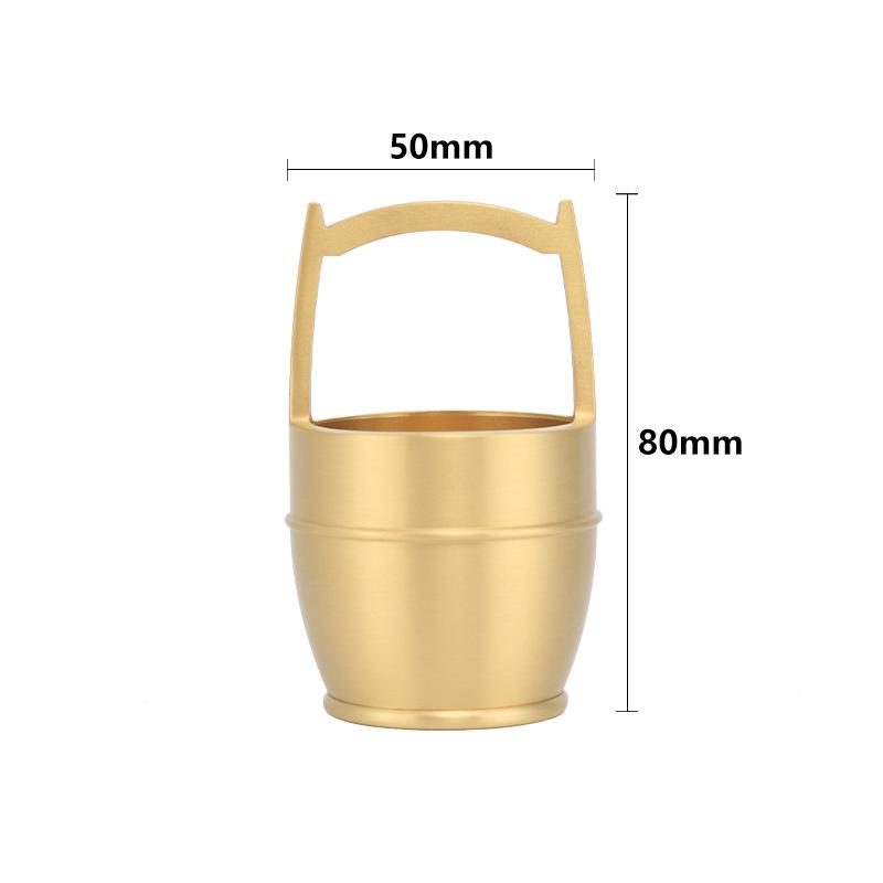 Small Pure Brass Water Bucket Feng Shui Ornament About 95g