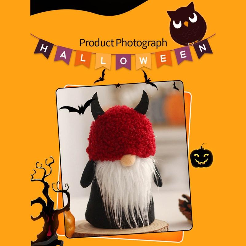 Halloween Bat Black Pumpkin Ornament Doll Creative Faceless Dolls for Home New Year Birthday Wedding Party