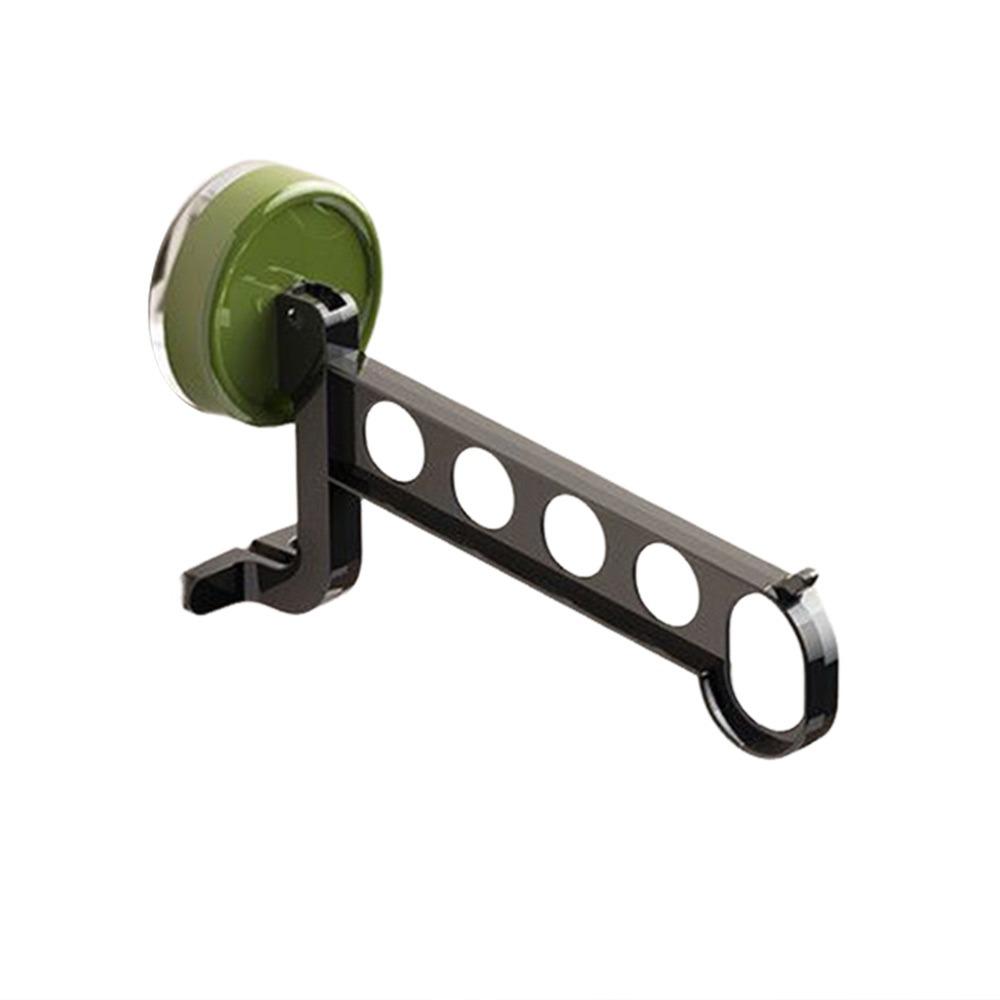Wall-mounted Suction cup Clothes Hanger Retractable Clothes Storage Rack  for Balcony зелёный
