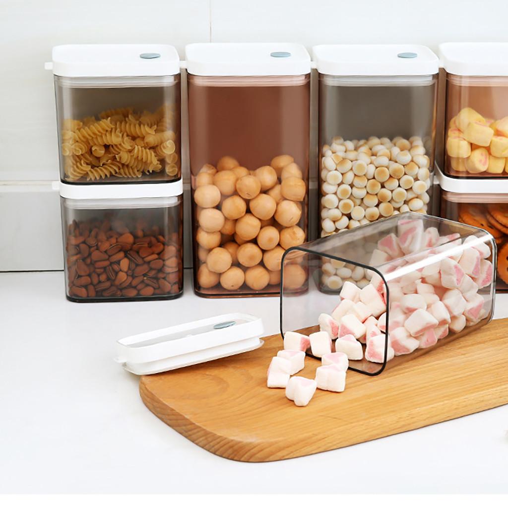 Kitchen  Sealed Tank Square Plastic Transparent Grain Fresh