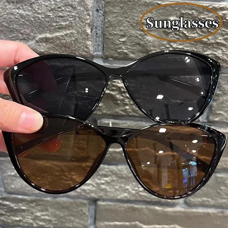 Women Trendy Cat Eye Frame Sun Glasses Fashion Outdoor Sunglasses Eye Protection Sunshade Eyewear Luxury Retro