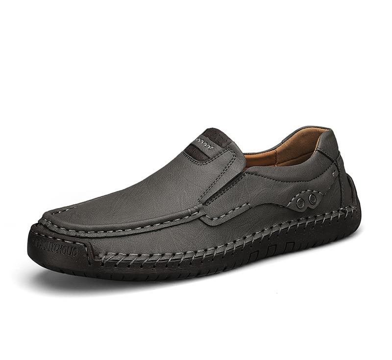 Handmade Men's Outdoor Genuine Leather Casual Shoes Male One Foot Flat Driving Shoes Breathable Loafer For Men Big Size