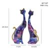 Animal Graffiti Art Resin Craft Ornament Bright Coloured Elegant Cat Figurine Ornament Aesthetic Interior Cabinet Accessories