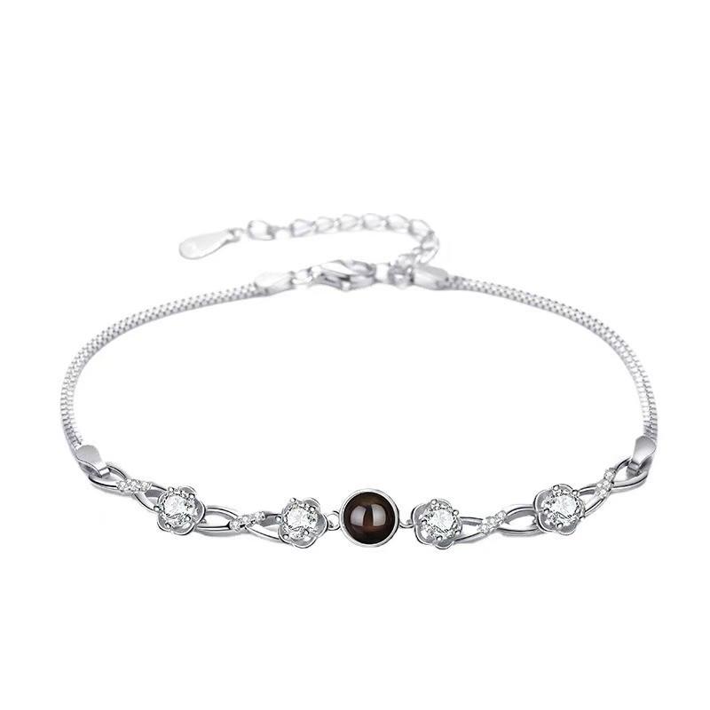 Digital Projection Bracelet with Customizable Photo, 100 Languages - Perfect Birthday Gift for Women