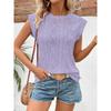 2026 Summer New Women's Round Neck Jacquard Casual Loose Fit Versatile Short Sleeve T-Shirt