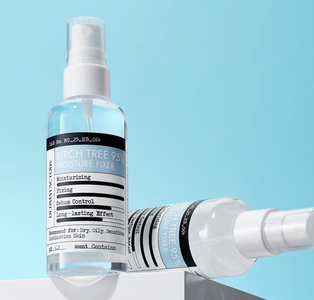 Derma Factory Birch 95% Moisture Fixer Long Lasting Hydrating 100ml Makeup Setting Spray Facial Mist